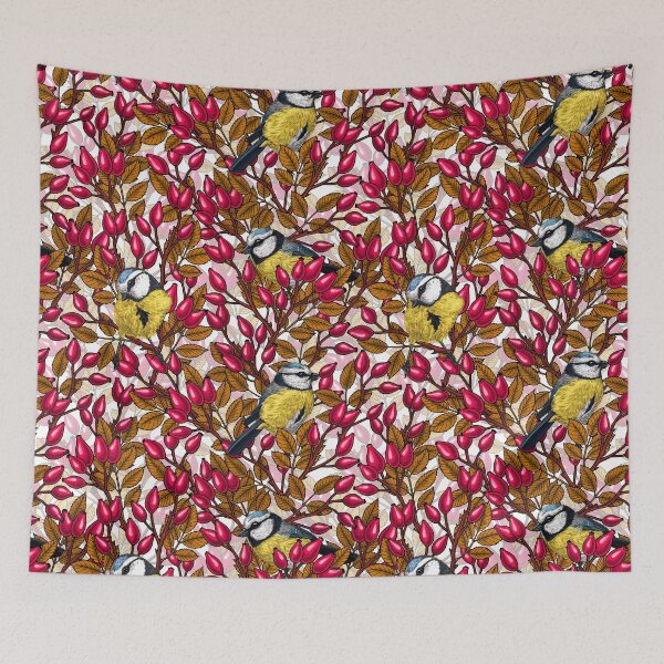 Item preview, Birds and dog rose hips designed and sold by Katerina Mitkova Kirilova.