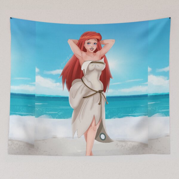 Item preview, Redhead Mermaid Sailing Boat PinUp designed and sold by ladykraken.