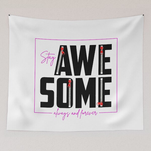Item preview, Motivation Slogan - Stay Awesome Always and Forever Zipper Design Pink & Black designed and sold by WearWolfDesigns.