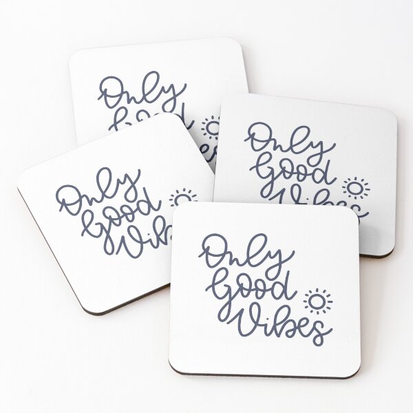 Item preview, Good vibes only. Sentence. Blue Text. Lettering. Letters. designed and sold by AnaStickerD.