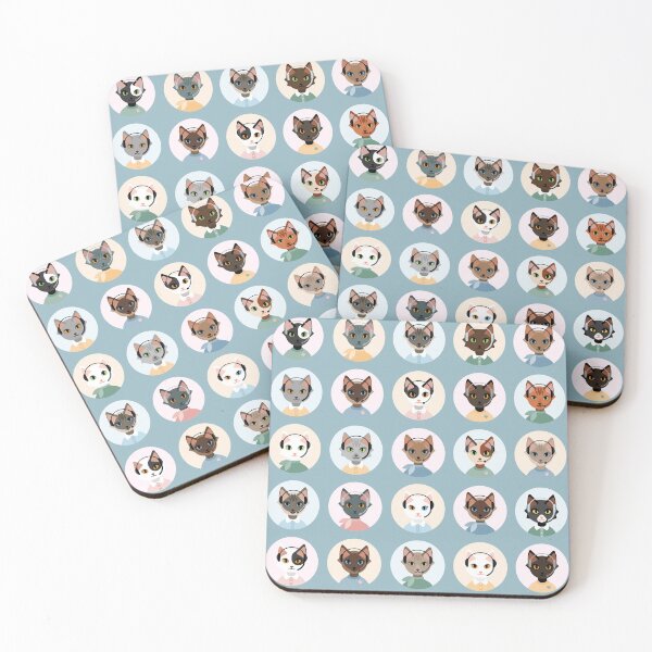 Item preview, Isolated images in a flat style on a white background of cats Support Service operators with a headset. Different fur color and breed. designed and sold by NLobes.