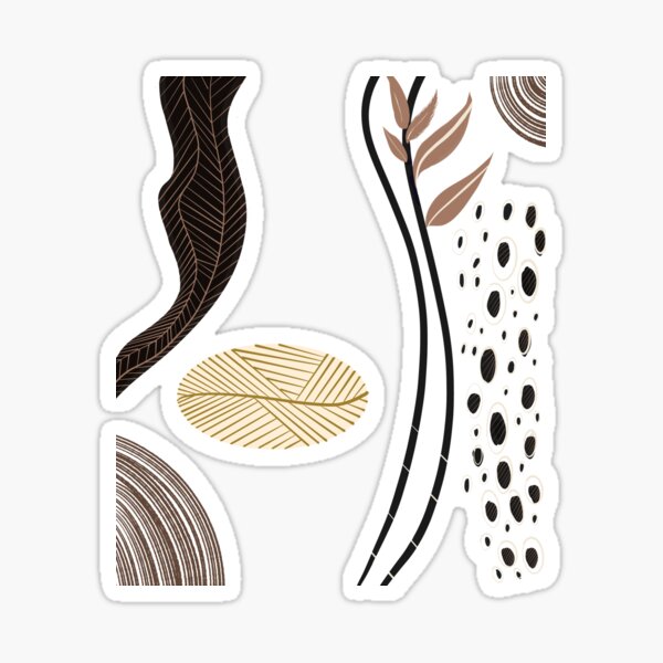 Boho Modern Shapes Sticker By Almanzart Redbubble 