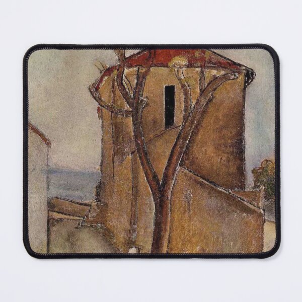 Item preview, Painting of a tree in front of a house by Modigliani designed and sold by Vintage Designs +.