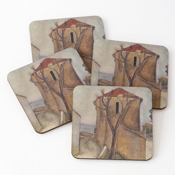 Item preview, Painting of a tree in front of a house by Modigliani designed and sold by Vintage Designs +.