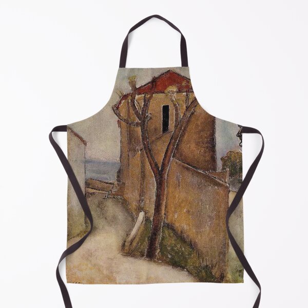 Item preview, Painting of a tree in front of a house by Modigliani designed and sold by Vintage Designs +.