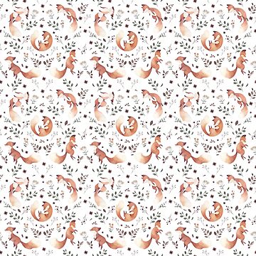 Artwork thumbnail, white foxes pattern by Sandramartins