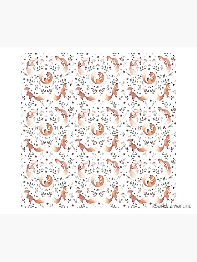 Thumbnail 5 of 5, Shower Curtain, white foxes pattern designed and sold by Sandramartins.