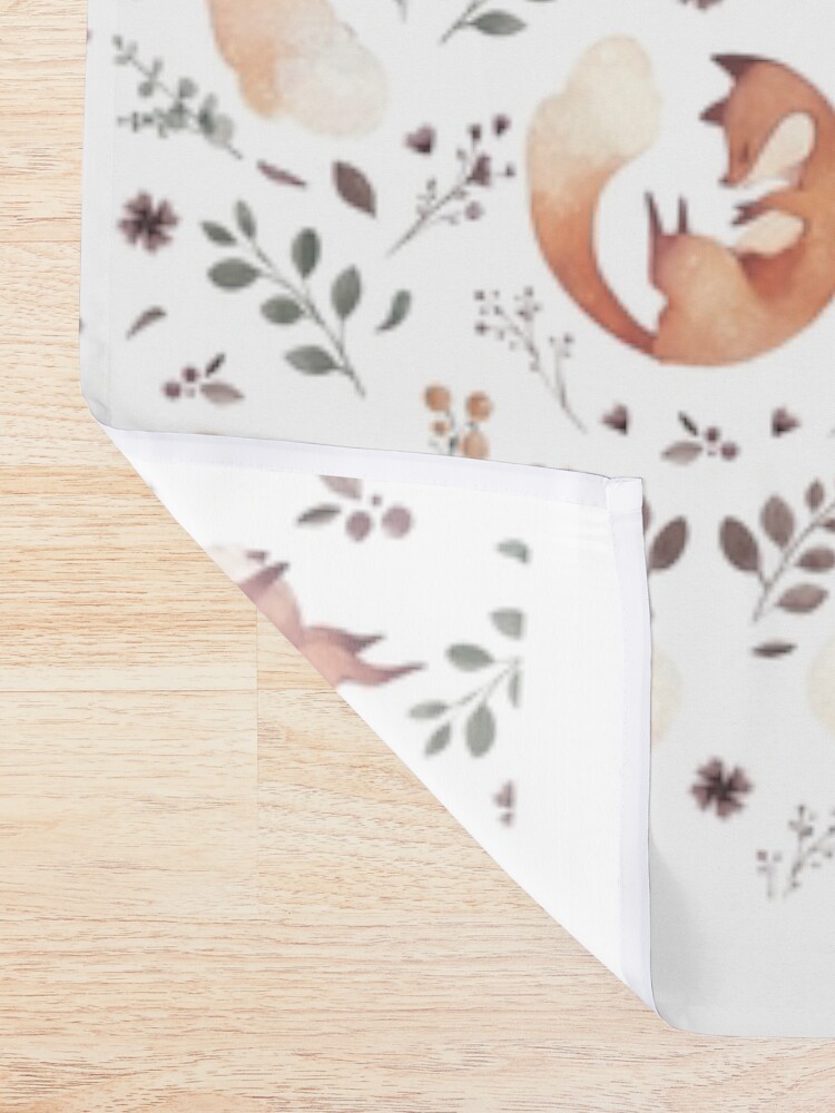 Thumbnail 2 of 5, Shower Curtain, white foxes pattern designed and sold by Sandramartins.