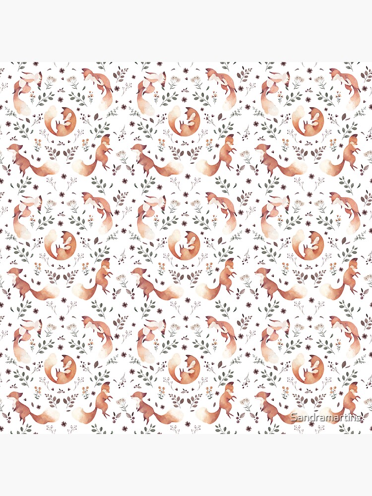 Thumbnail 3 of 3, Sticker, white foxes pattern designed and sold by Sandramartins.