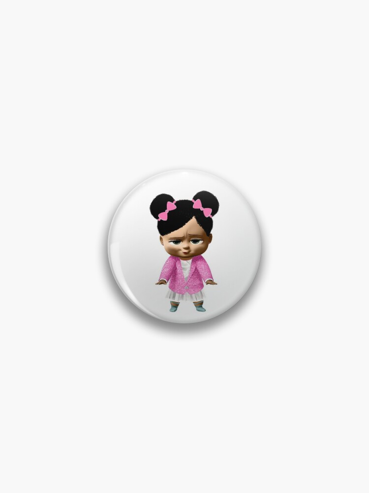 Birthday Girl in pink outfit African American Baby Pin for Sale by  ninakosh
