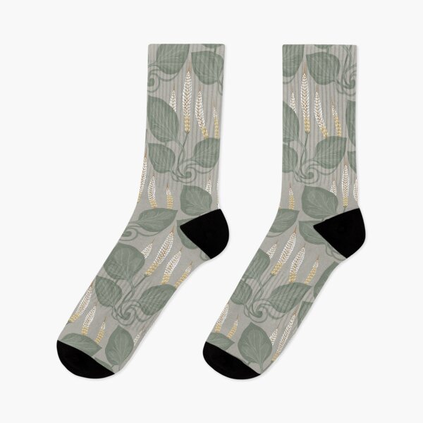 Item preview, Seamless herbal pattern Great plantain, Plantago major. Medicinal plant wild field flower on a gray background. designed and sold by NLobes.