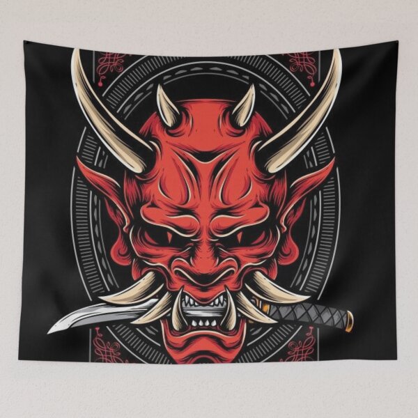 Item preview, Oni Mask Japanese Culture Art M ByTe designed and sold by Bubu World.