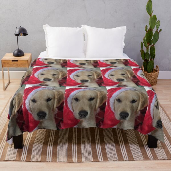 Artikelvorschau, Golden Retriever Welpe Weihnachtsmann entworfen und verkauft von Fluffycat2020.