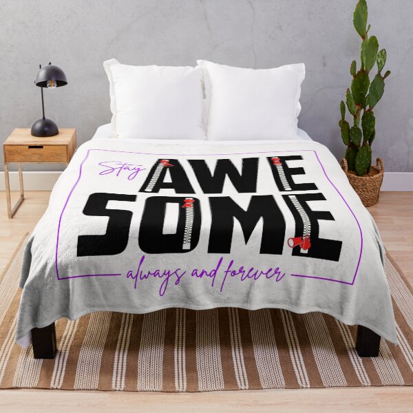 Item preview, Motivation Slogan - Stay Awesome Always and Forever Zipper Design Purple & Black designed and sold by WearWolfDesigns.