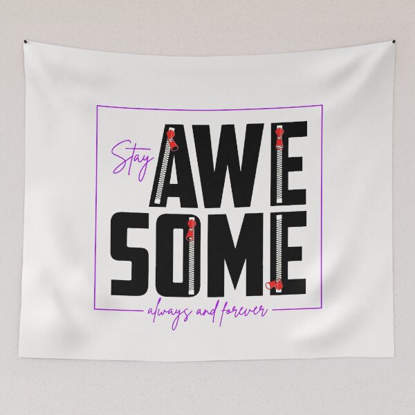 Item preview, Motivation Slogan - Stay Awesome Always and Forever Zipper Design Purple & Black designed and sold by WearWolfDesigns.