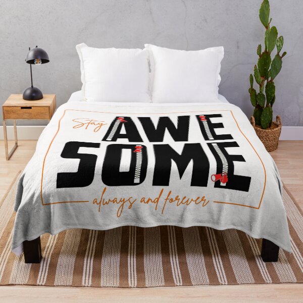 Item preview, Motivation Slogan - Stay Awesome Always and Forever Zipper Design Orange & Black designed and sold by WearWolfDesigns.