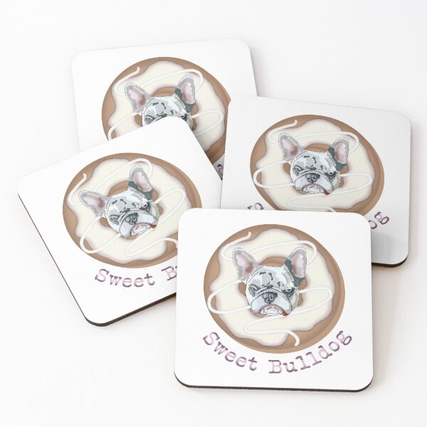 Item preview, Sweet French bulldog and donut with white glaze  designed and sold by KateQR.