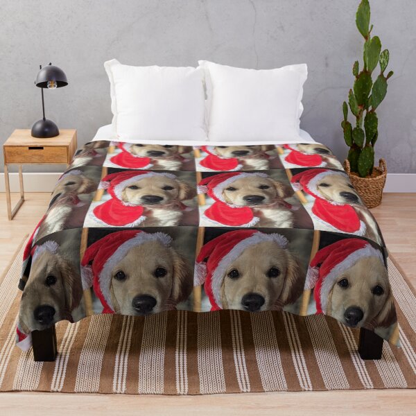 Artikelvorschau, Golden Retriever Welpe Weihnachtsmann entworfen und verkauft von Fluffycat2020.