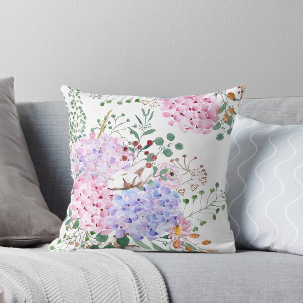 Item preview, vintage hydrangea arrangement watercolor 2021  designed and sold by ColorandColor.