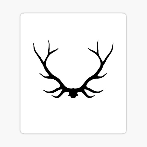Artikelvorschau, Buck Antlers - Schwarz auf Weiß entworfen und verkauft von SugarPineDesign.