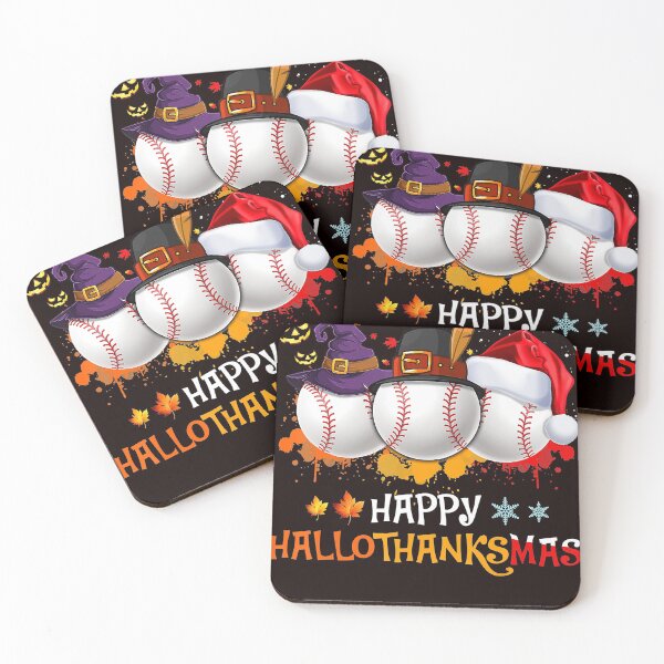 Item preview, Happy Hallothanksmas Baseball Halloween And Christmas Autumn designed and sold by Michaelmansr572.