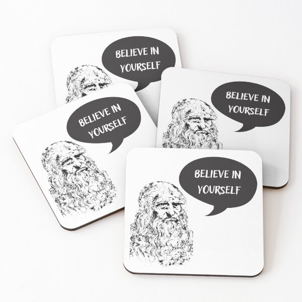 Item preview, Leonardo Da Vinci Believe In Yourself Motivational Quote designed and sold by Ykaar.