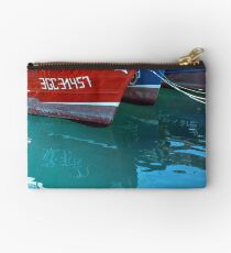 Reflection of red and blue Boats Studio Pouch