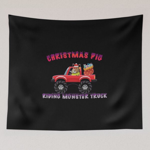 Item preview, Christmas Pig Riding Monster Truck - Funny Pig Riding Gift For Daughter In Christmas Classic T-shir designed and sold by KaylahLubowitz.