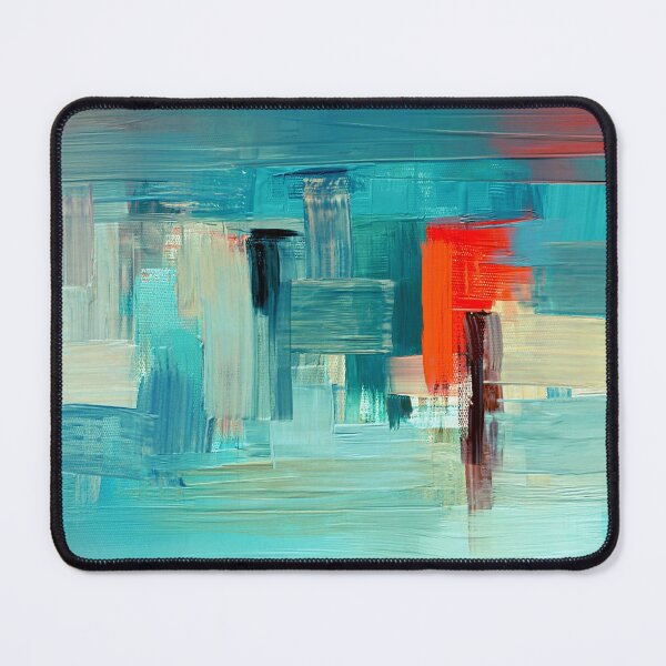 Item preview, Abstract oil painting on canvas, teal paint, rough brush strokes. designed and sold by ikaDrawings.
