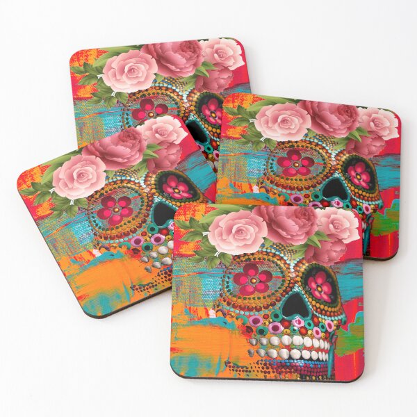 Item preview, abstracted floral skull artwork classic designed and sold by Shenuka93.