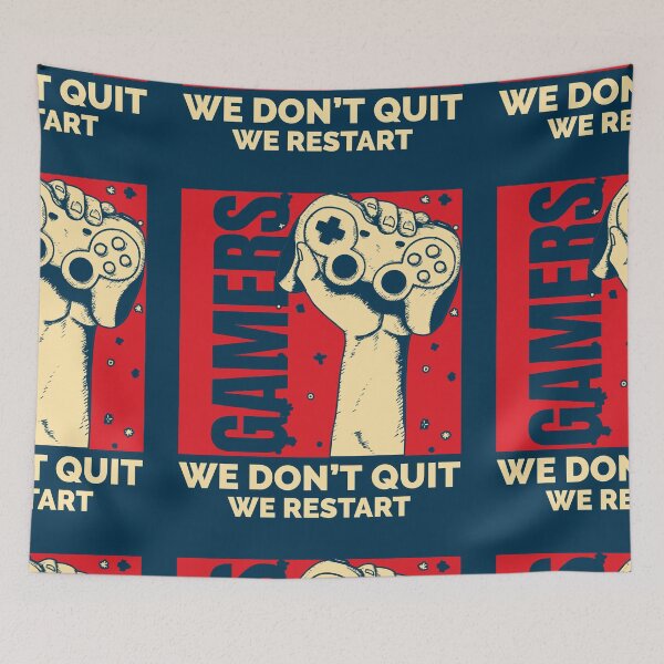 Item preview, Gamers We don't Quit We Restart designed and sold by Anuragwk.