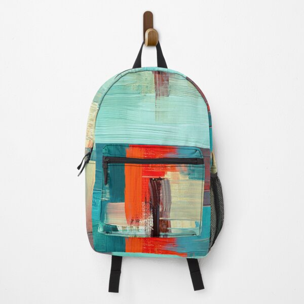 Item preview, Abstract oil painting on canvas, teal paint, rough brush strokes. designed and sold by ikaDrawings.