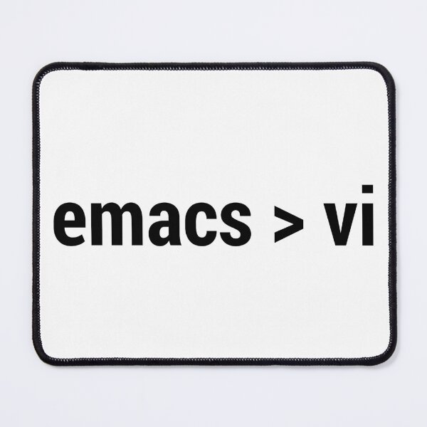 Item preview, emacs greater than vi - Code Editor Flame War - Black Text Design designed and sold by geeksta.