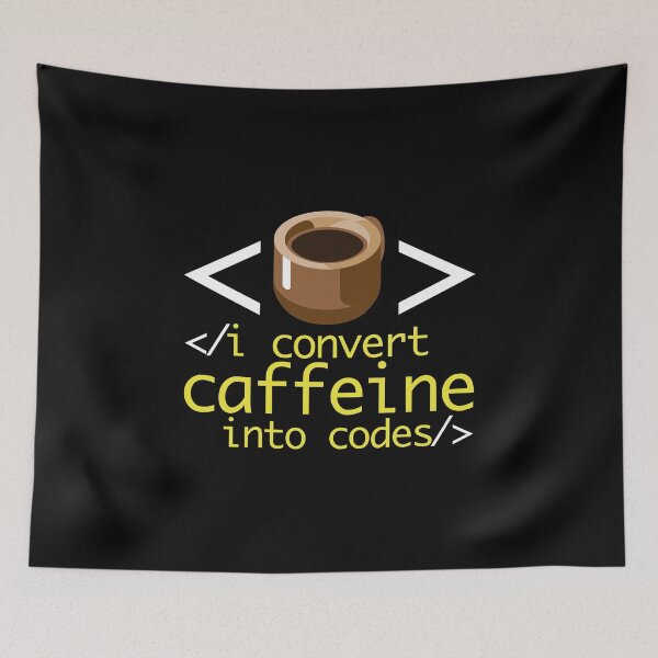 Item preview, Converts Caffeine Into Codes, Funny Coffee & Coding Graphic designed and sold by GO SHIRT-TEE.
