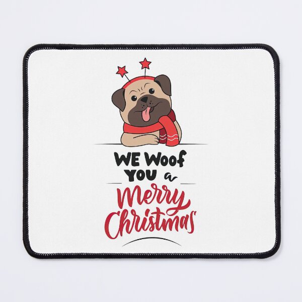 Item preview, Christmas Pug, We Woof You a Merry Christmas, Cute Pug, Christmas, Pug designed and sold by graphic-genie.