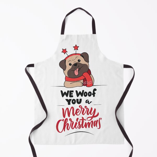 Item preview, Christmas Pug, We Woof You a Merry Christmas, Cute Pug, Christmas, Pug designed and sold by graphic-genie.