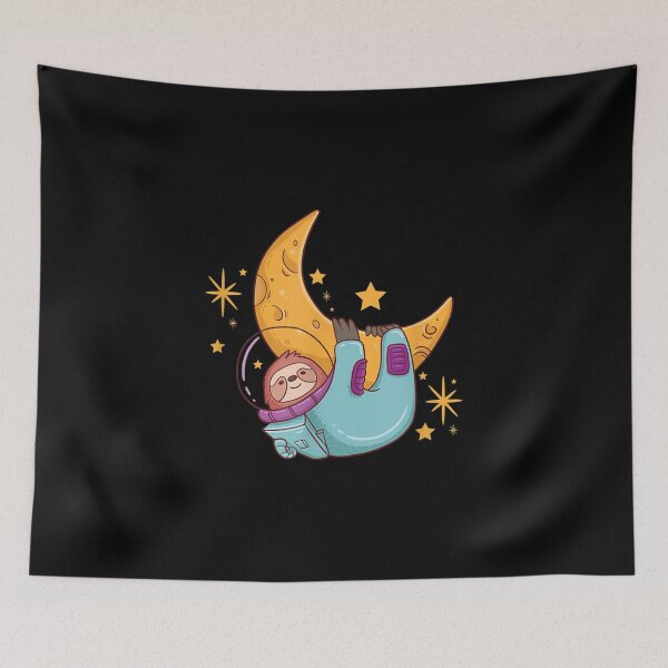 Item preview,  Cosmosloth Sloth Astronaut Hanging Crescent Moon designed and sold by lindaxse.