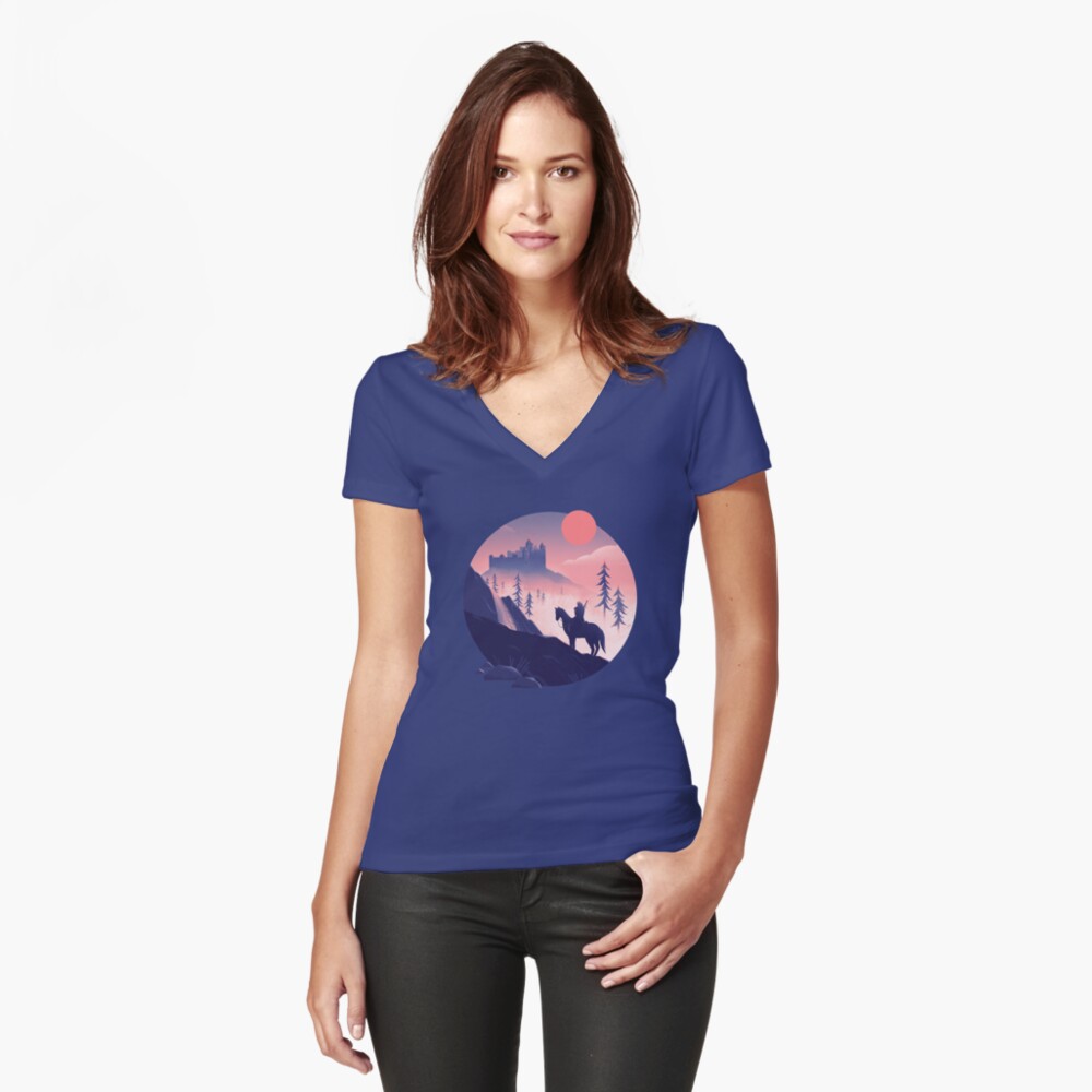 Item preview, Fitted V-Neck T-Shirt designed and sold by anniko-story.