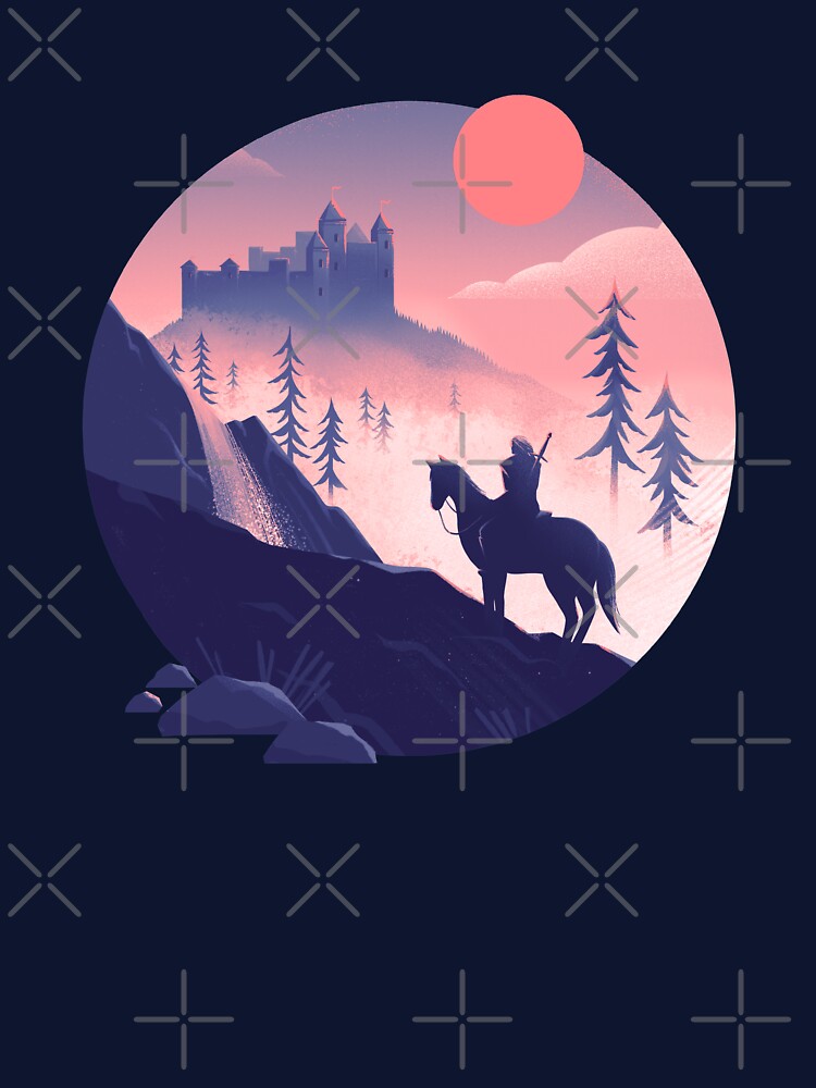 Thumbnail 7 of 7, Classic T-Shirt, Geralt's on a sunset ride designed and sold by anniko-story.