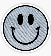 Denim Smiley Face Sticker