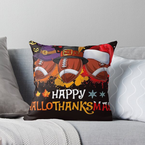 Item preview, Happy Hallothanksmas Football Halloween And Christmas Autumn designed and sold by Michaelmansr572.