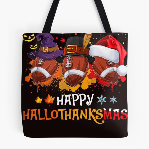 Item preview, Happy Hallothanksmas Football Halloween And Christmas Autumn designed and sold by Michaelmansr572.