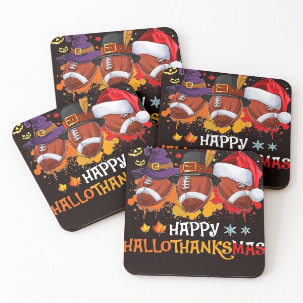 Item preview, Happy Hallothanksmas Football Halloween And Christmas Autumn designed and sold by Michaelmansr572.