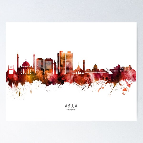 Item preview, Abuja Nigeria Skyline designed and sold by ArtPrints.