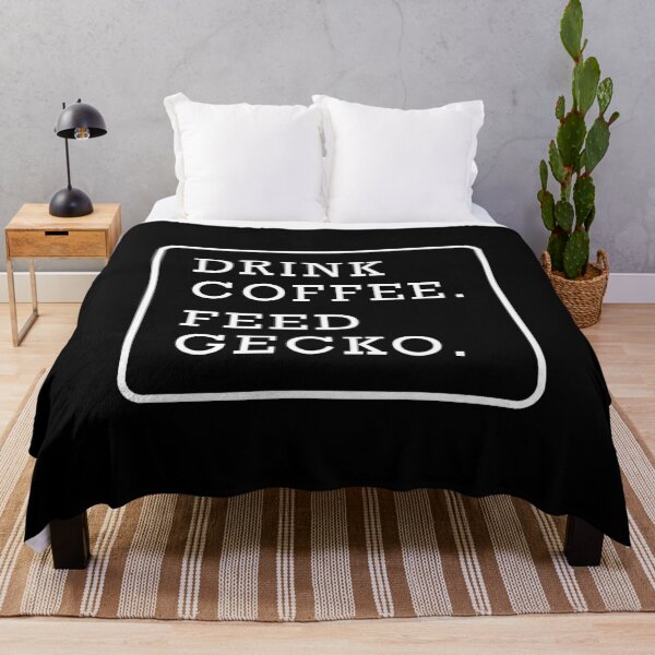 Item preview, Divertido gecko lagarto amante del café diseño de texto gráfico blanco designed and sold by Avicularious.