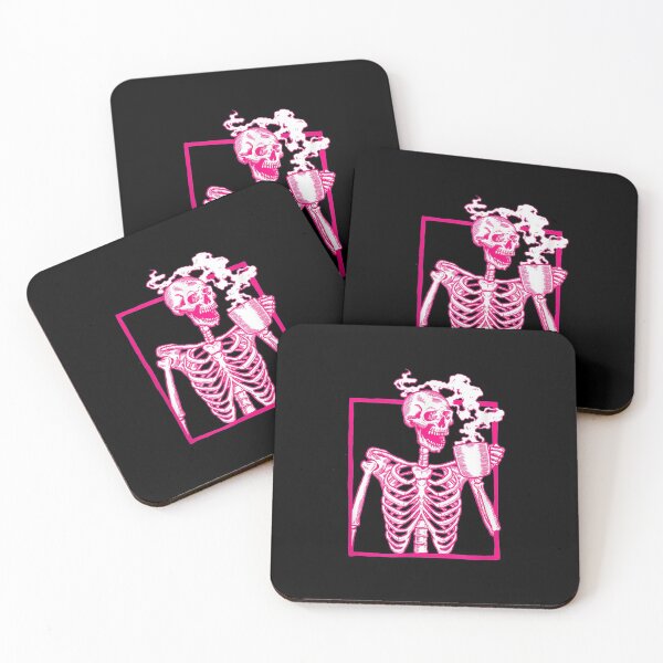 Item preview,  Halloween Coffee Drinking Skeleton Pink designed and sold by jennifera11.