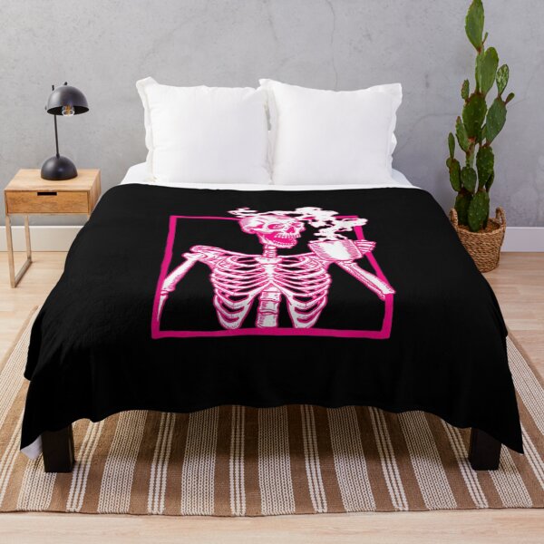 Item preview,  Halloween Coffee Drinking Skeleton Pink designed and sold by jennifera11.