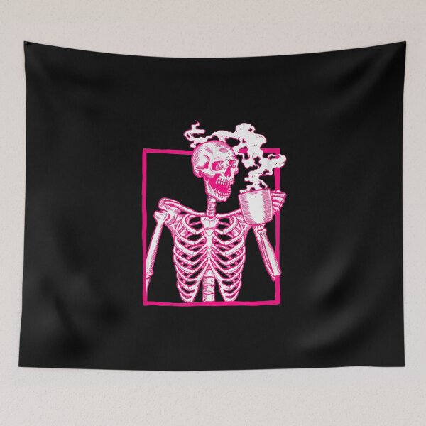 Item preview,  Halloween Coffee Drinking Skeleton Pink designed and sold by jennifera11.