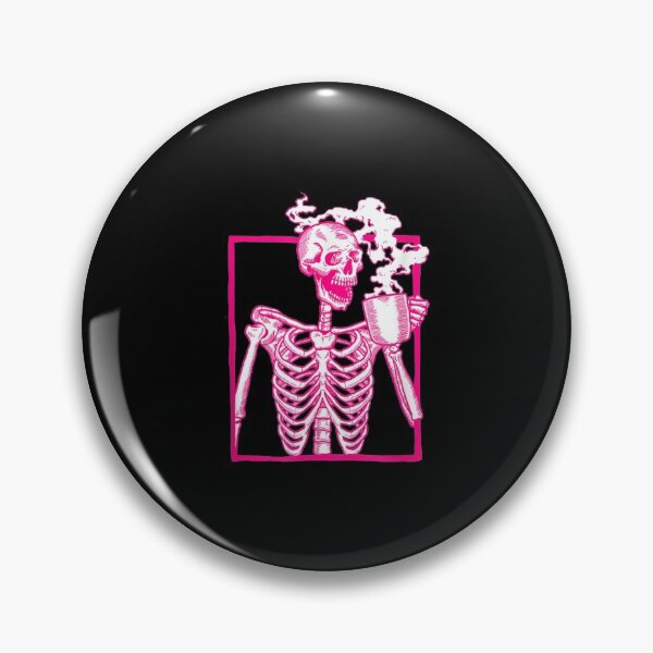 Item preview,  Halloween Coffee Drinking Skeleton Pink designed and sold by jennifera11.