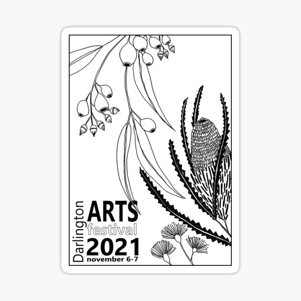 2021 Darlington Arts Festival - Mono 2021 Design by Olive Monte Sticker